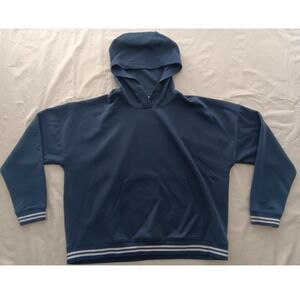 Vineyard Vines Navy Blue Hoodie Sweatshirt Pullover Striped Cuffs Pocket Size XL